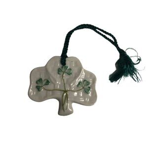 Belleek Shamrock Shaped Ornament 2"x2.25" #96
